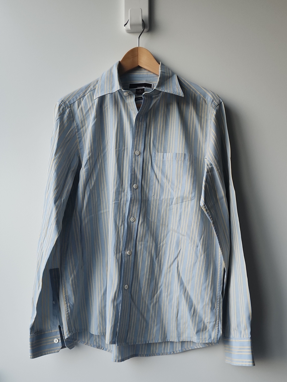 Michael Kors 100% Cotton Raised Stripe Tailored Fit Button Down Shirt